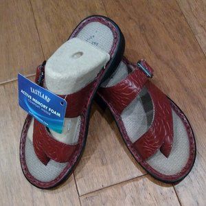 Eastland Red Tooled Sandals